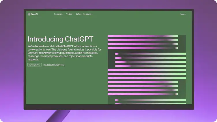 Screenshot of ChatGPT home page