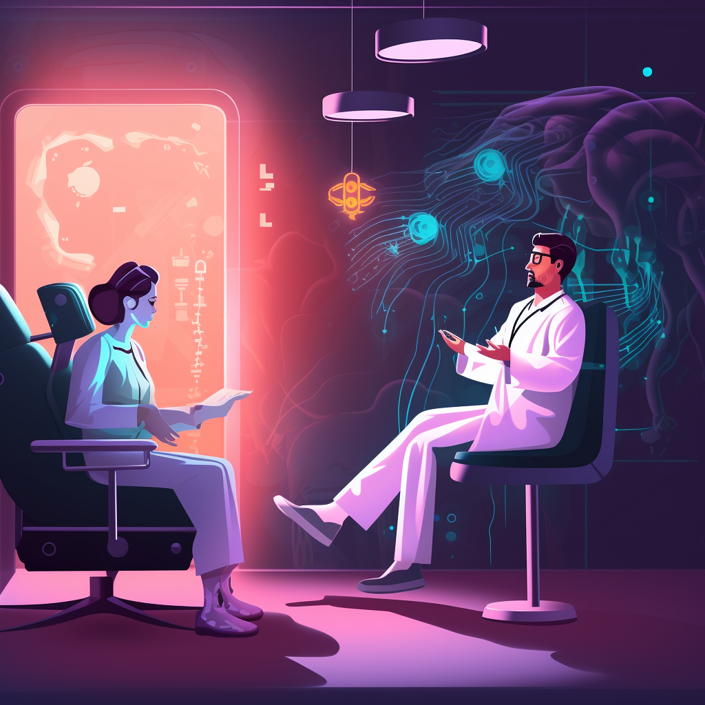doctor using AI in patient room