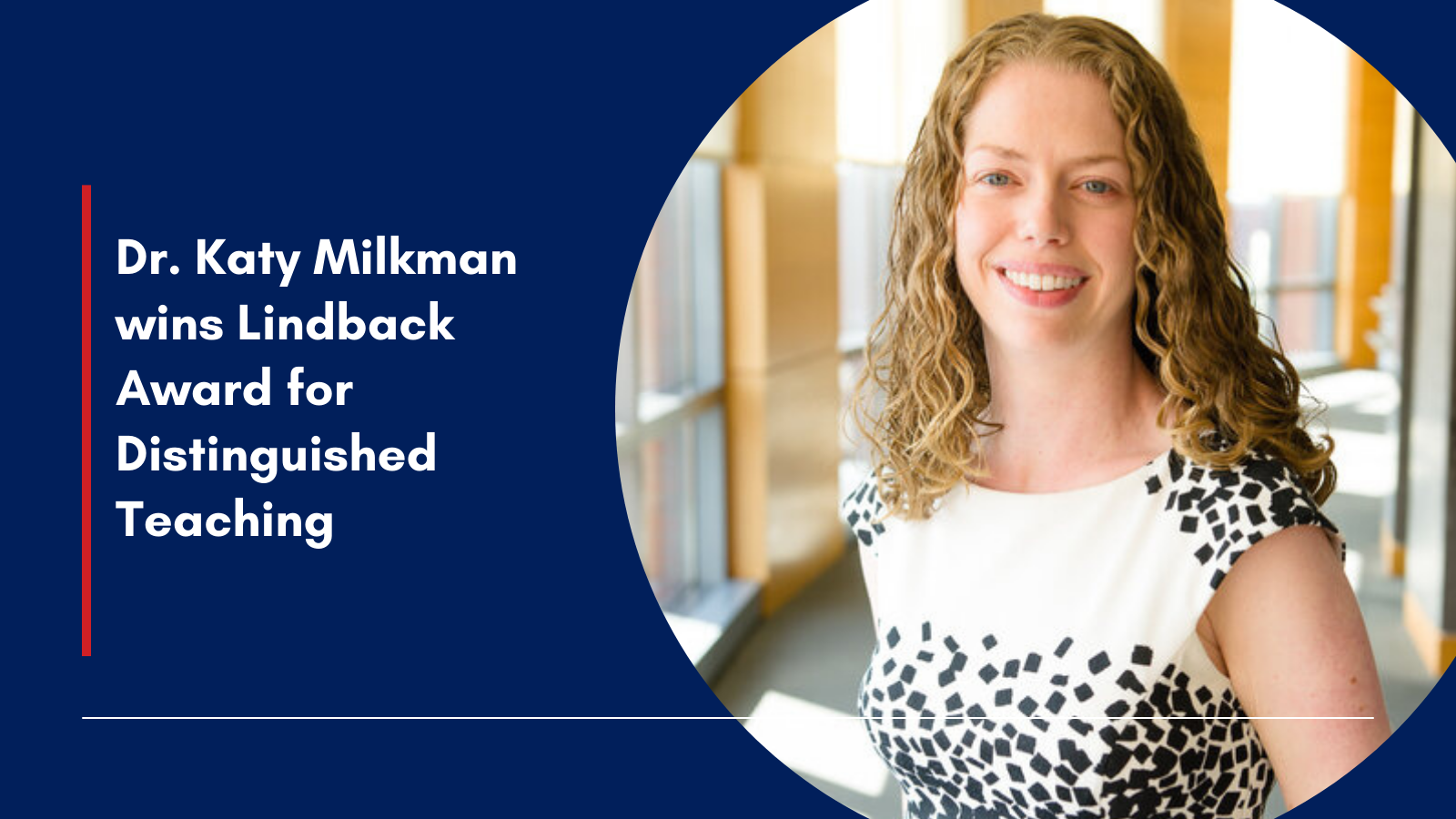 Dr. Milkman Wins 2022 Lindback Award for Distinguished Teaching