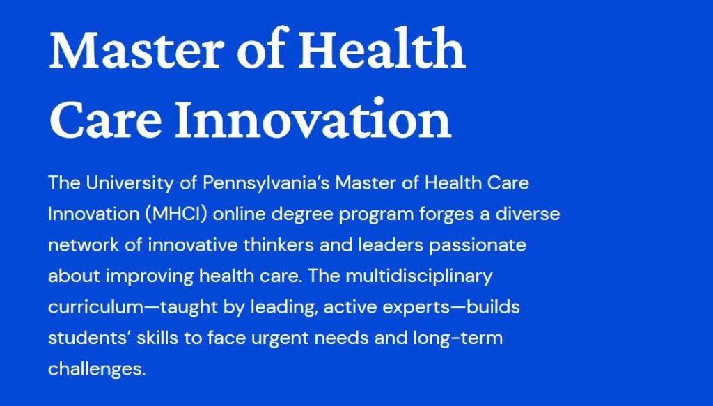 master of health care innovation