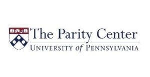 parity center in navy font