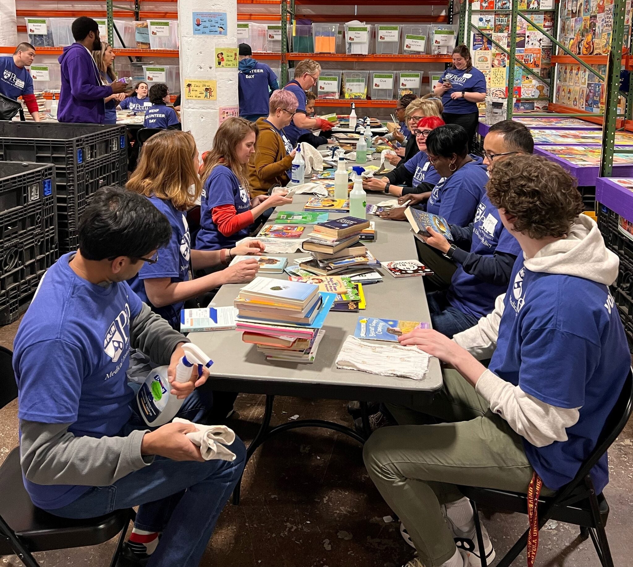 group photo of department volunteering at cradles to crayons