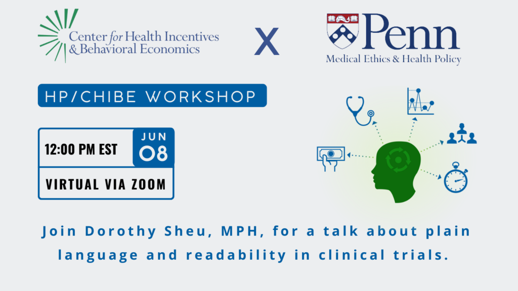 Invitation to plain language and readability in clinical trials workshop