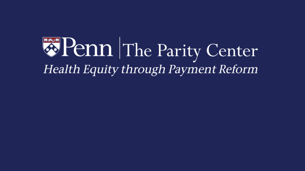 parity center logo on navy background